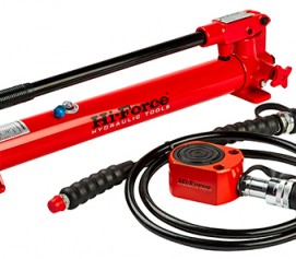 سری جک و پمپ  دستی و شیلنگ هیدرولیکی 700 بار با ظرفیت 109 تن مدل PCS-SET ساخت هایفورس انگلستان